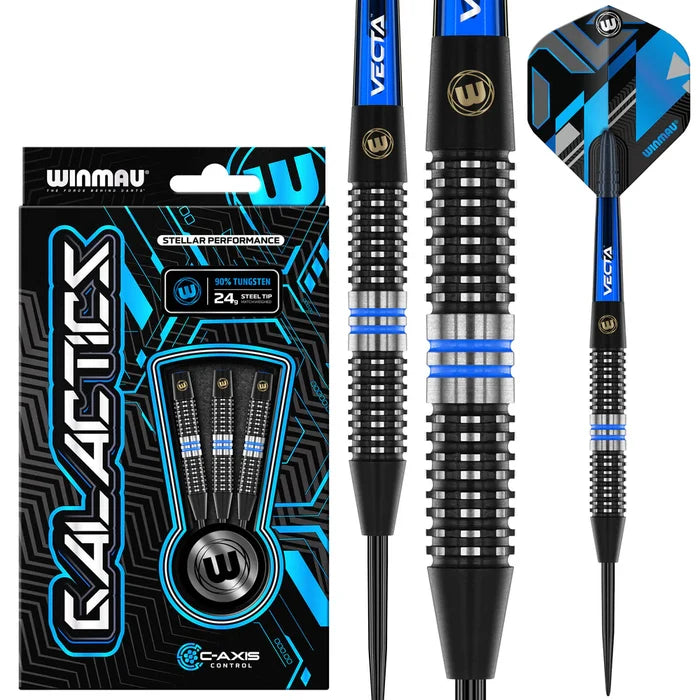 Winmau Galactic's 90% Tungsten Steel Tip Dart Set - 24g
