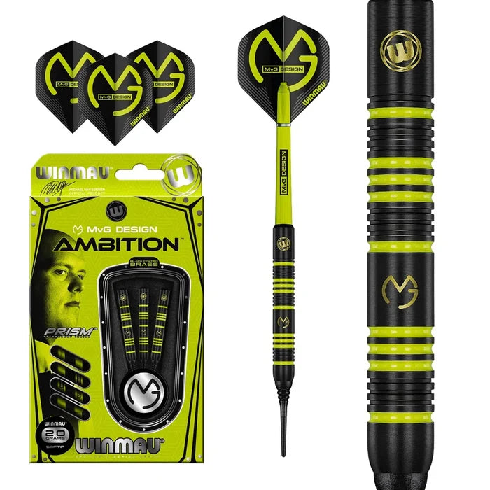 Winmau MVG Ambition Brass Soft Tip Dart Set - 20g