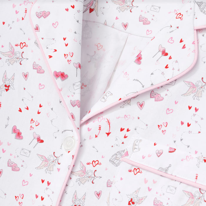 Women's Woven Twill Classic Pajama Set in Love Song