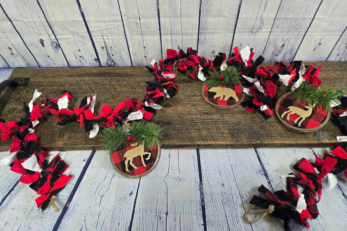 Woodland Buffalo Plaid Rag Garland Holiday Decorating