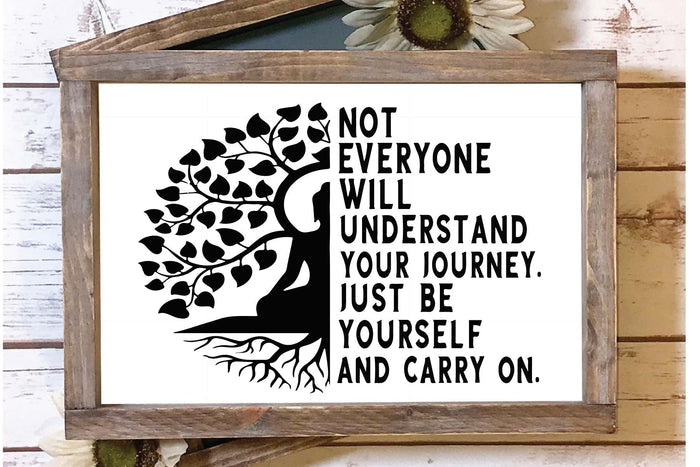 Your Journey Inspirational Black and White Sign