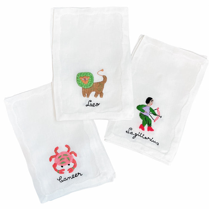 Zodiac Cocktail Napkins, set of 4