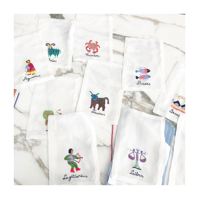Zodiac Cocktail Napkins, set of 4