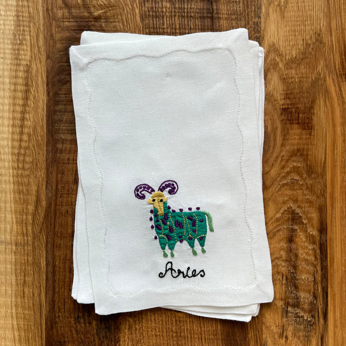 Zodiac Cocktail Napkins, set of 4